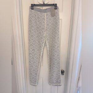 Anthropologie lounge pants—soft “pajama-like” gray lining.